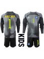 Brasilien Alisson Becker #1 Målvakt Replika Hemmakläder Barn VM 2022 Långärmad (+ byxor)